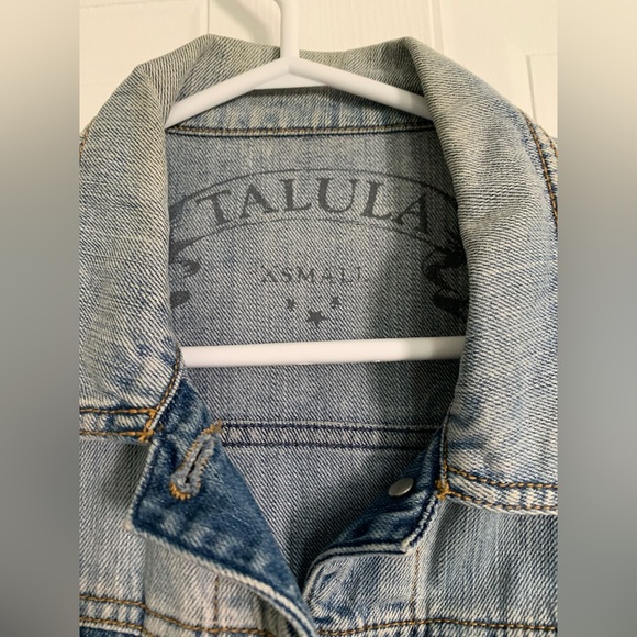 Talula Aritzia Jean Jacket with Faux Leather sleeves XS - Picture 2 of 3